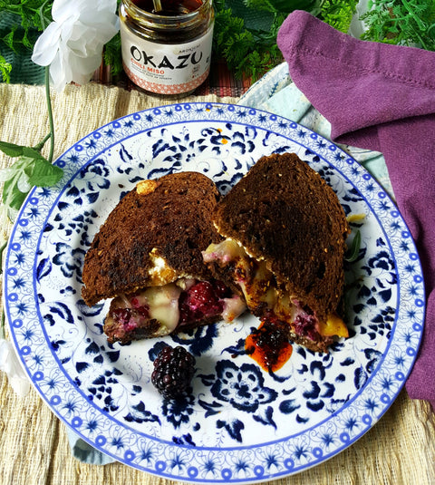 Easy Blackberry, Peach Grilled Cheese Sandwich